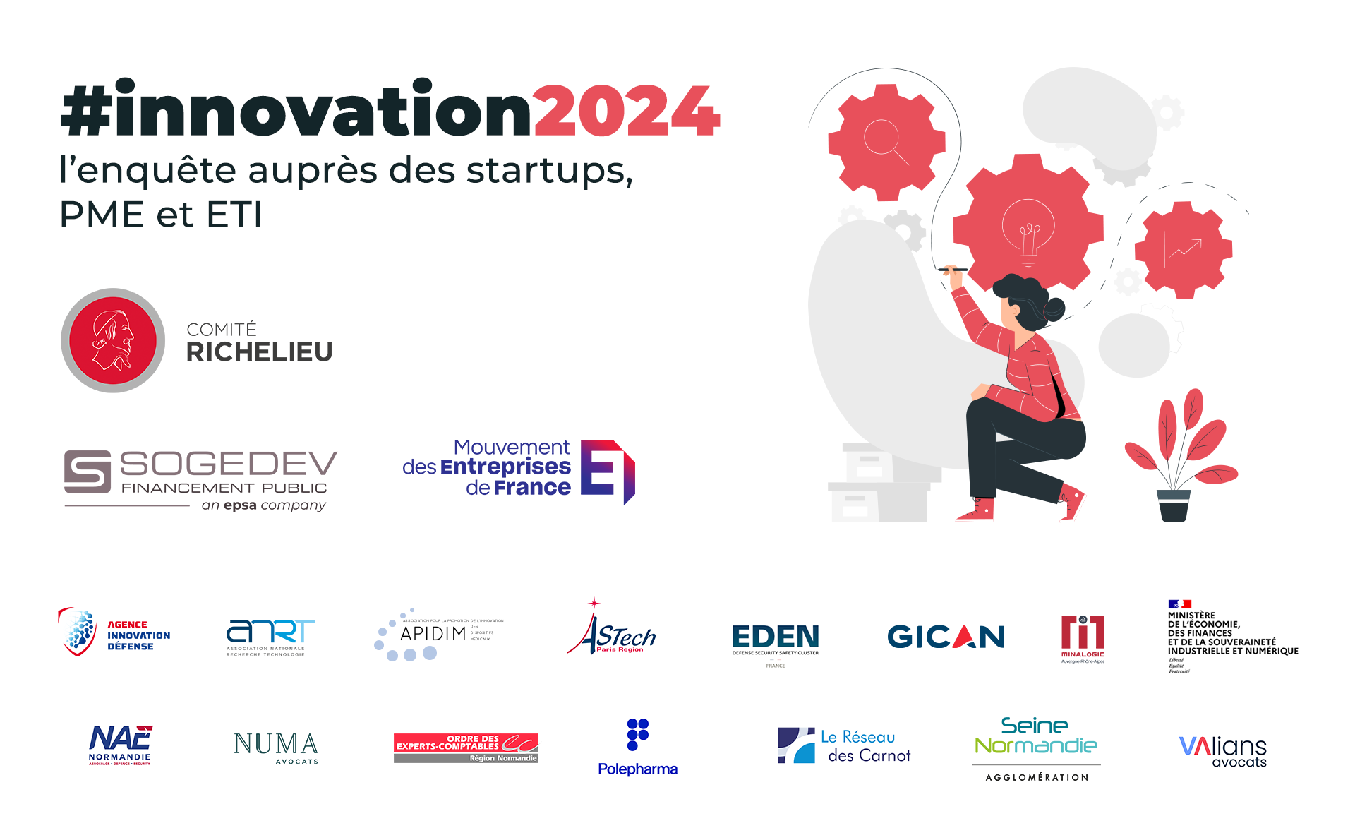 visuel présentant les différents partenaires de l'étude #innovation2024